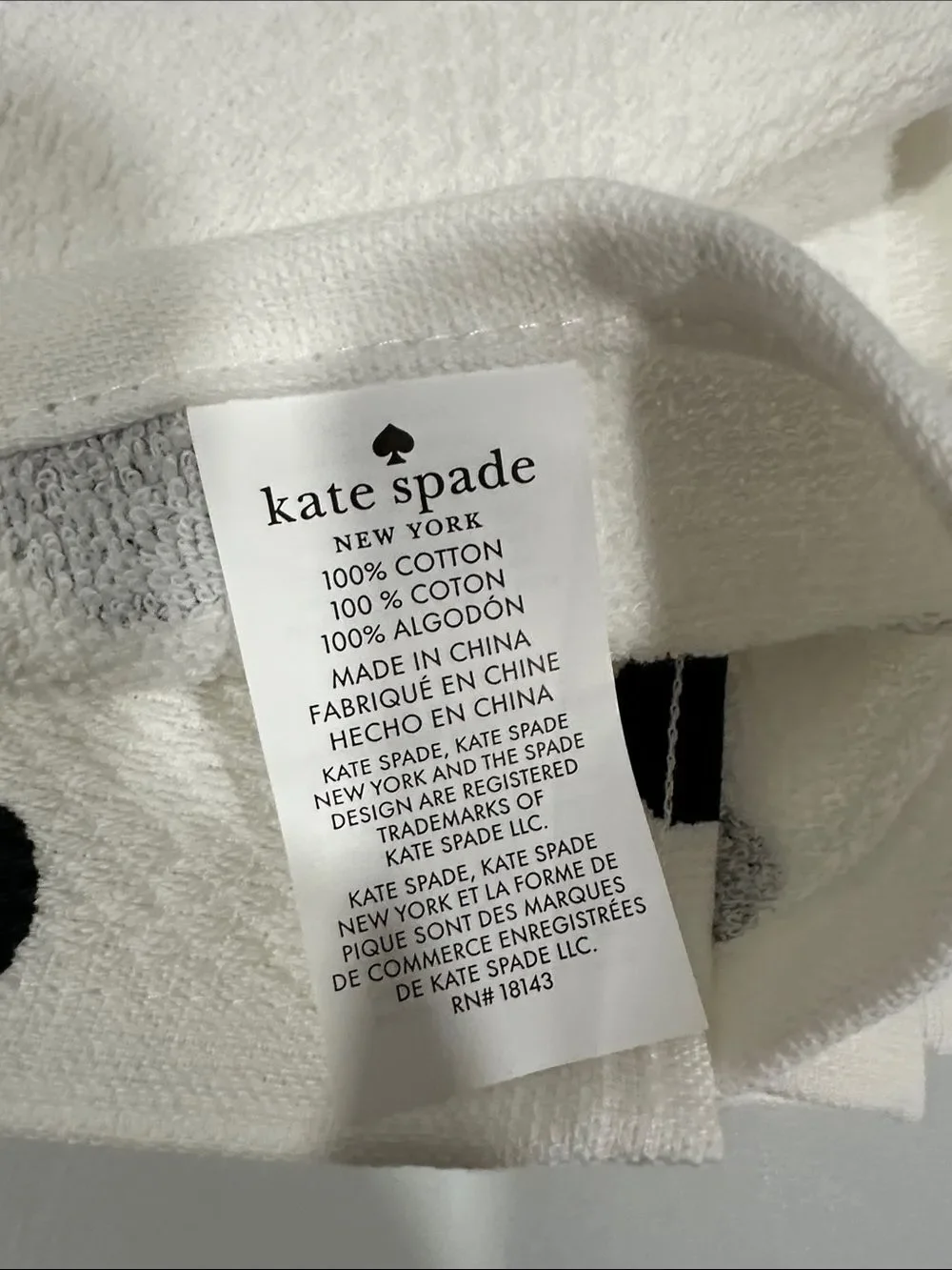 kate spade White Black Large Polka Dot Cotton Kitchen Towels & Mitt Set